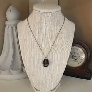Ebony and Gold-toned Anchor Necklace